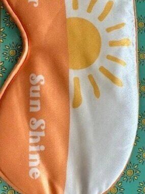 Lifestyle Products "Let Your Sun Shine" Orange White Yellow Sleep Mask-NEW